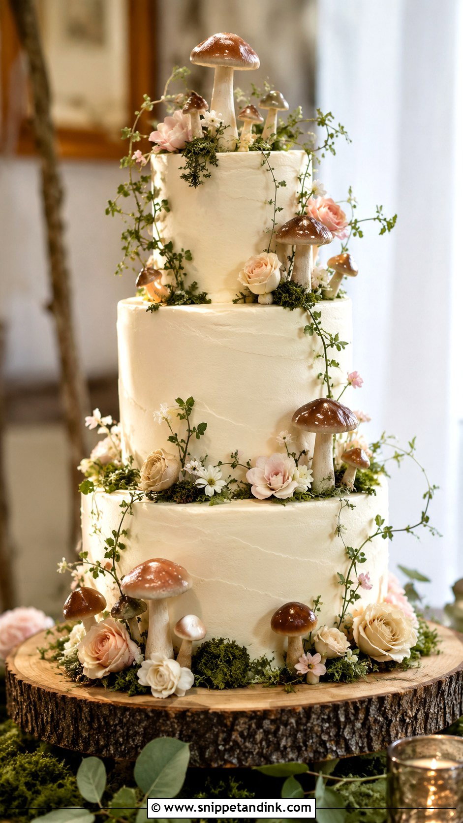 Mushroom Wedding Cake - Snippet and Ink - 20 Enchanted Theme Cake Ideas for Wedding
