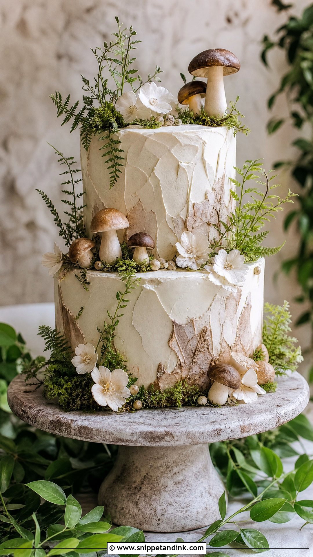 Mushroom Wedding Cake With Buttercream Texture - Snippet and Ink - 20 Mushroom Cake Decoration Ideas for Wedding