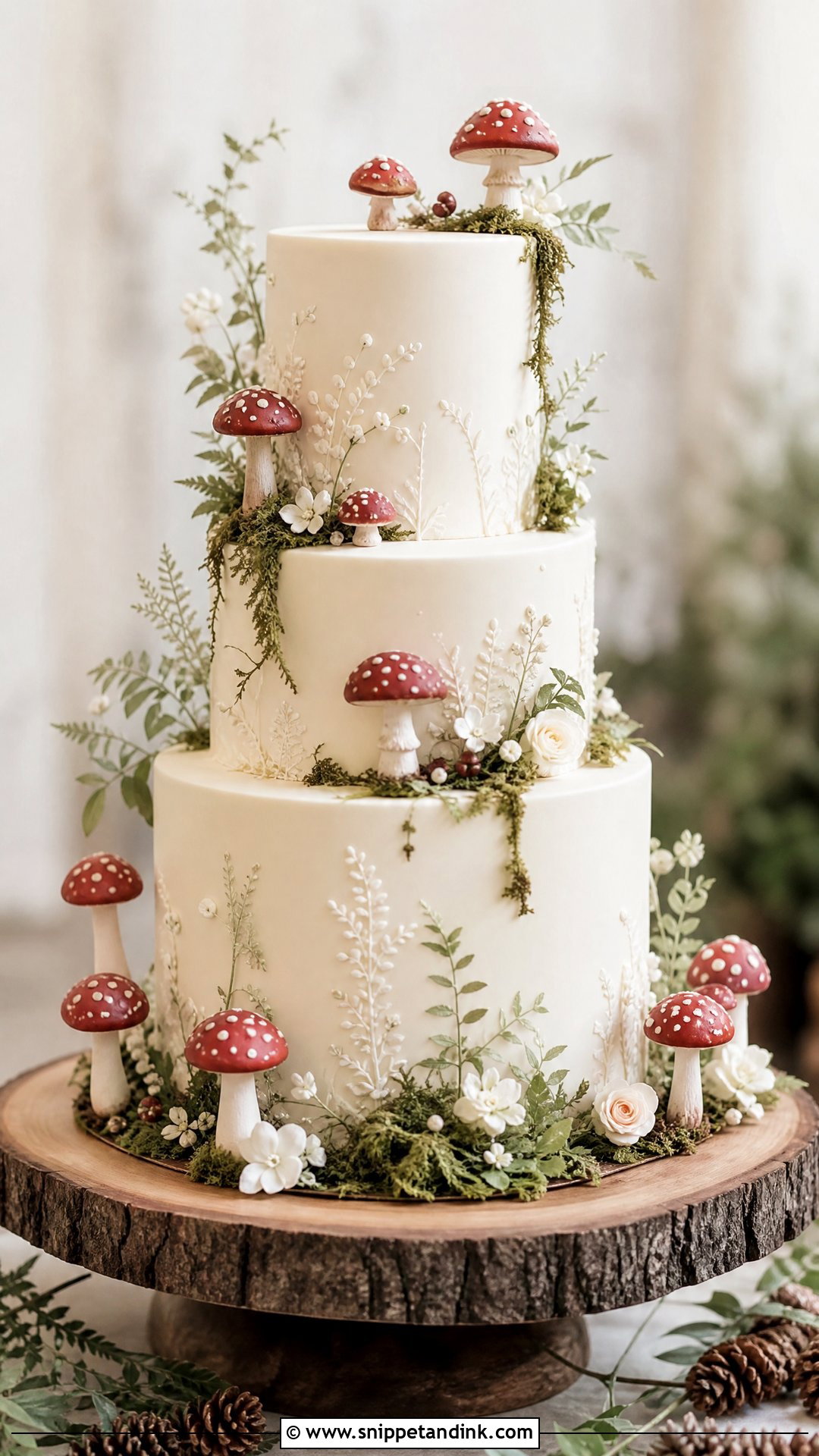 Mushroom Wedding Cake With Red Toadstools - Snippet and Ink - 20 Mushroom Cake Decoration Ideas for Wedding
