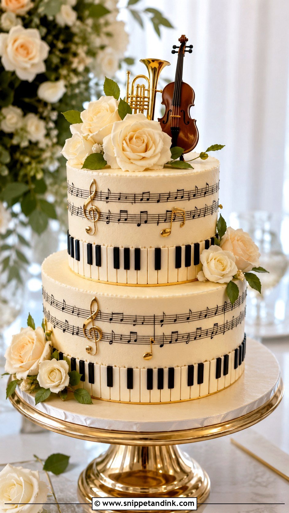 Music Lover Wedding Cake - Snippet and Ink - 30 Novelty Wedding Cakes