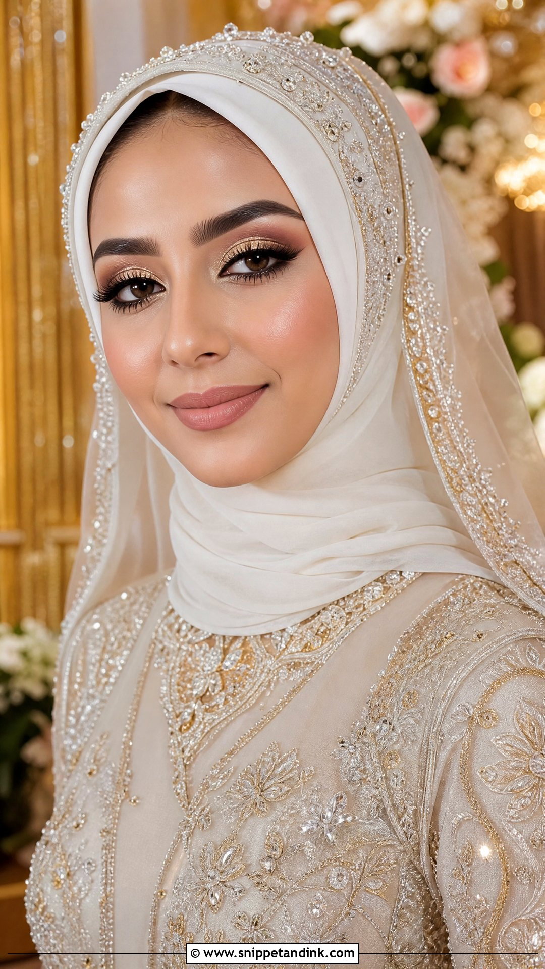 Muslim Bridal Makeup With Glitter Eyes - Snippet and Ink - 20 Muslim Bridal Makeup Ideas