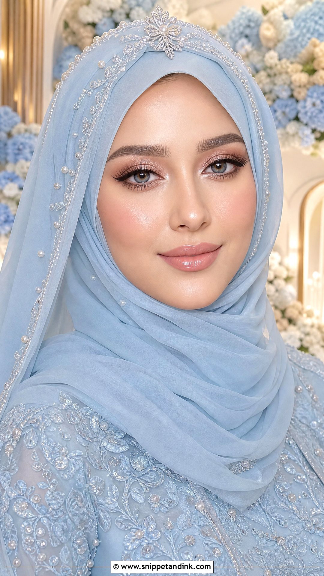 Muslim Bridal Makeup With Pastel Hijab - Snippet and Ink - 20 Muslim Bridal Makeup Ideas