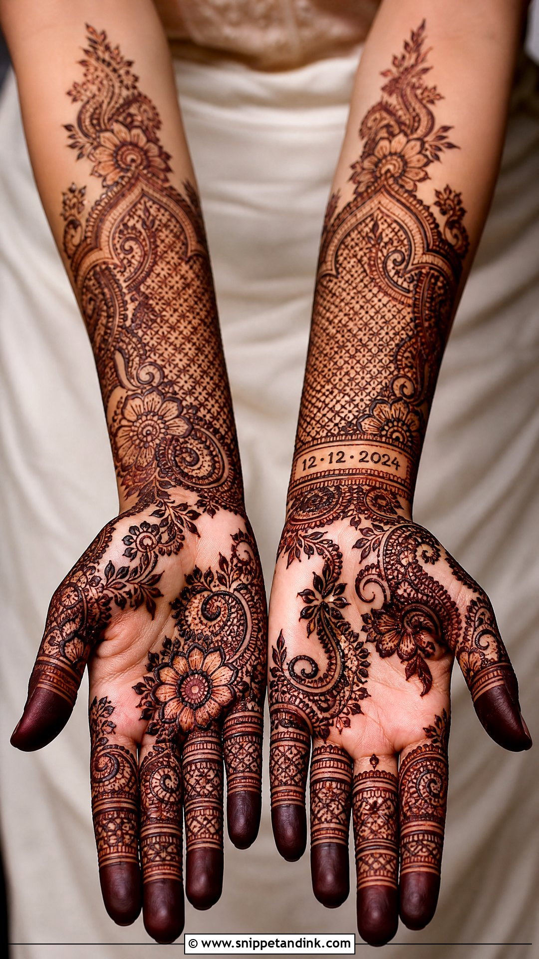 Muslim Bridal Mehndi Design With Date - Snippet and Ink - 30 Unique Muslim Bridal Mehndi Designs