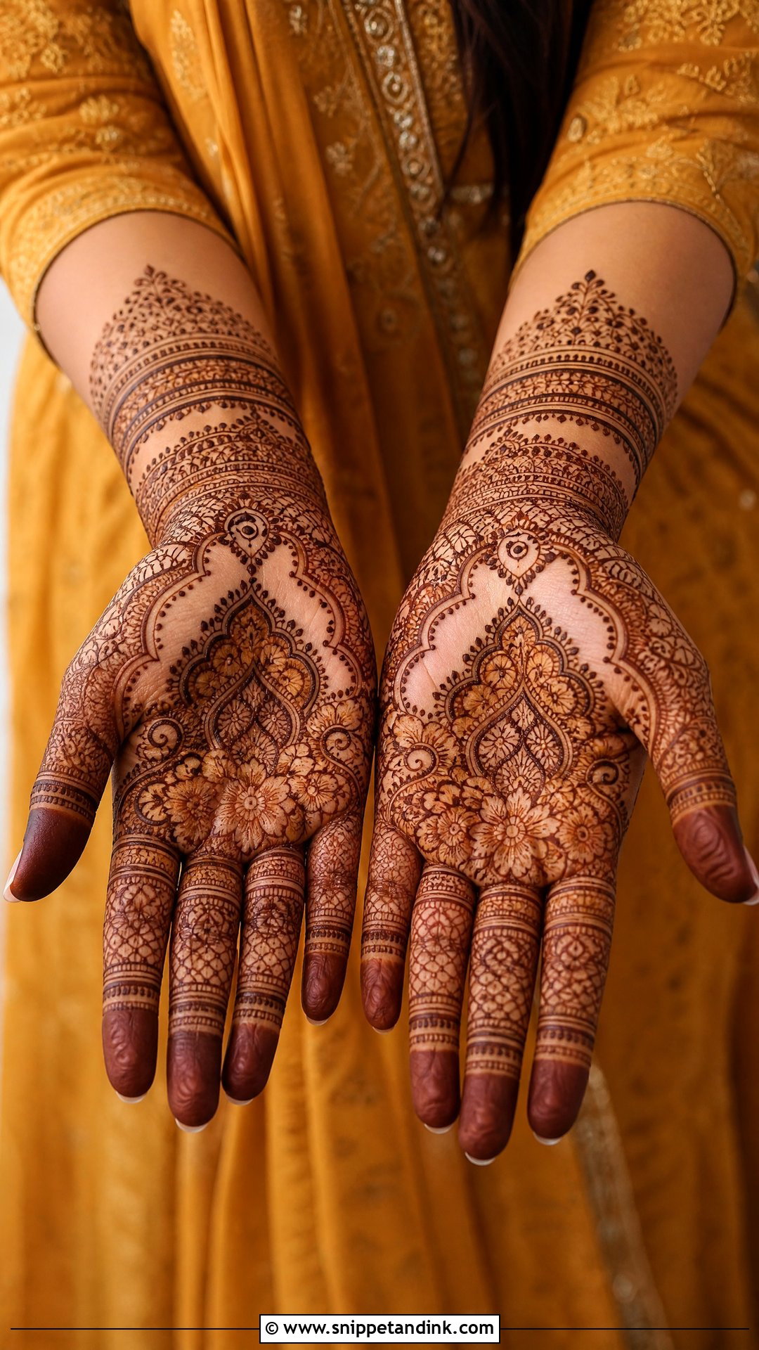 Mustard Mehndi Gharara - Snippet and Ink - 20 Mehndi Gharara Ideas