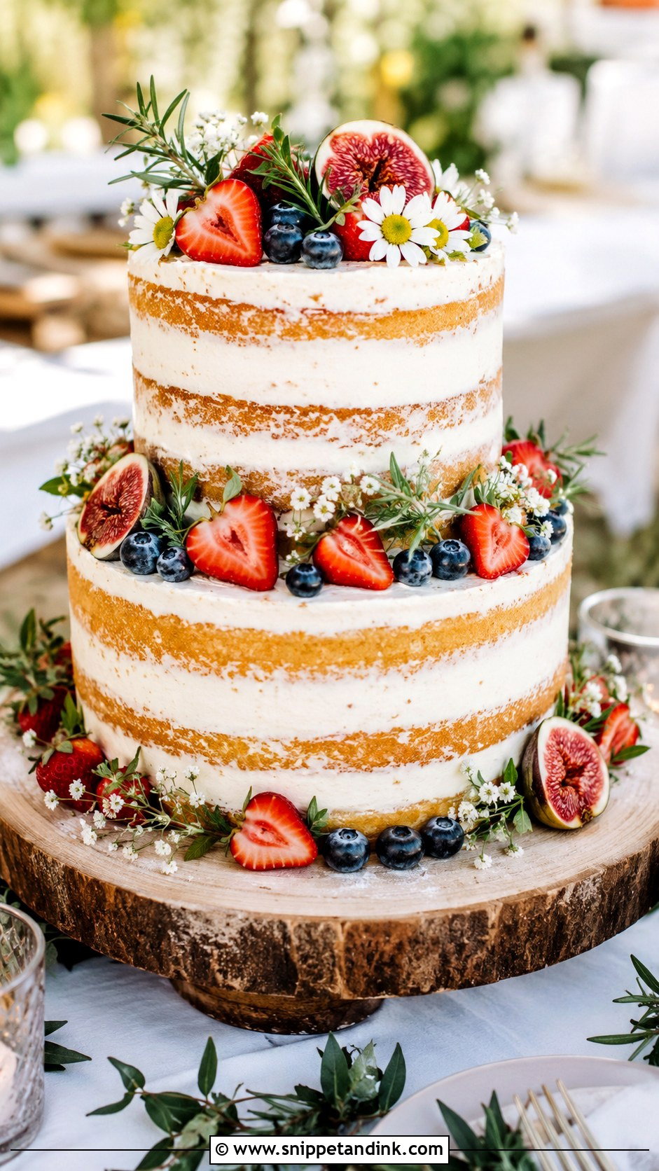 Naked 2 Tier Wedding Cake - Snippet and Ink - 20 2 Tier Wedding Cakes