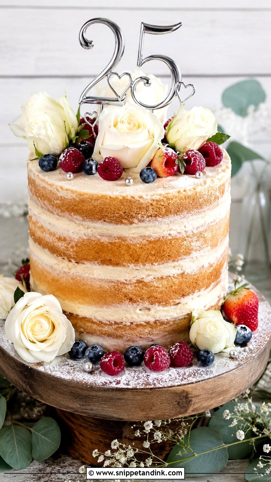 Naked 25th Anniversary Cake - Snippet and Ink - 20 25th Anniversary Cake Design Ideas