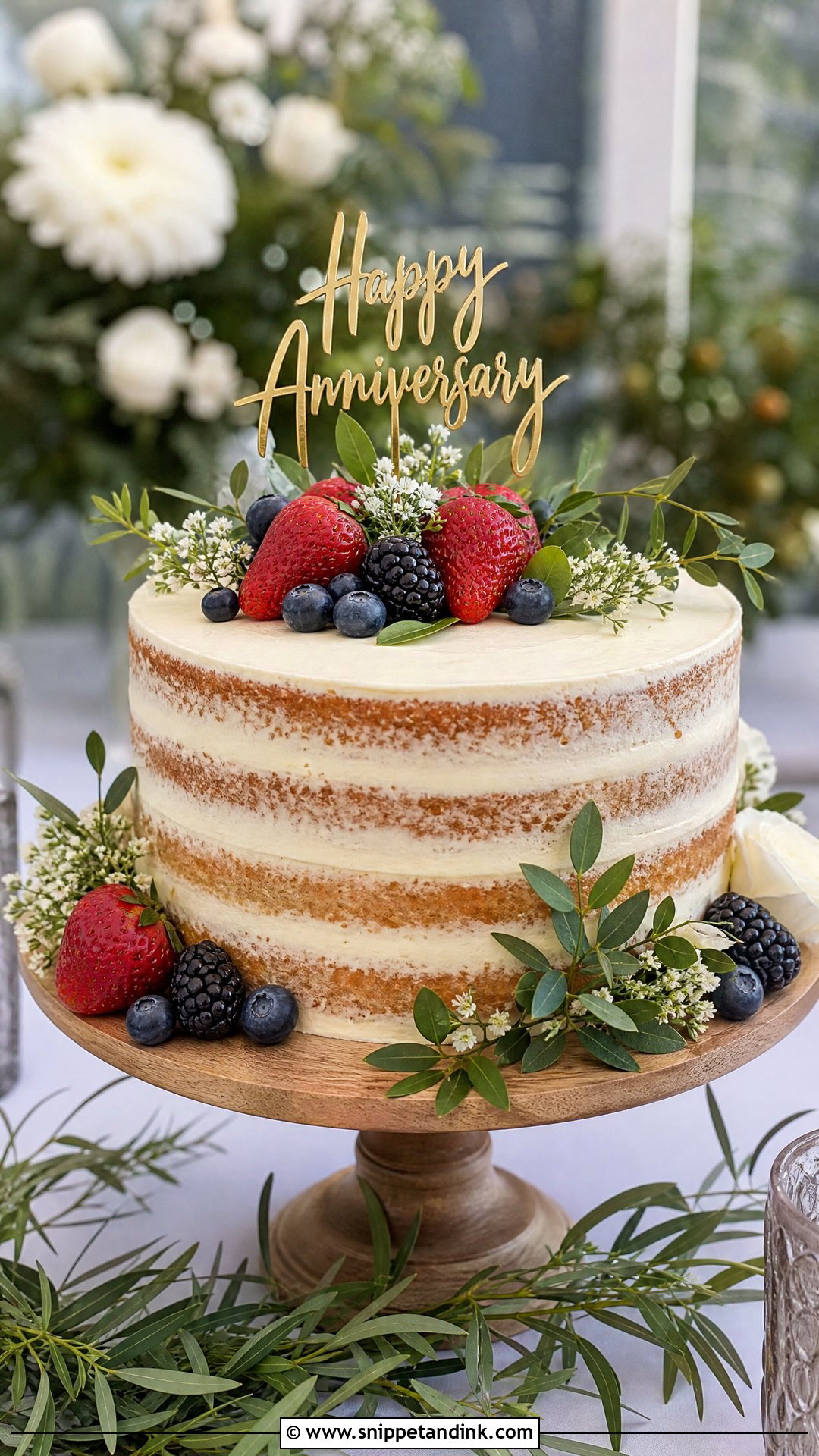 Naked Anniversary Cake - Snippet and Ink - 25 Happy Wedding Anniversary Cake Ideas