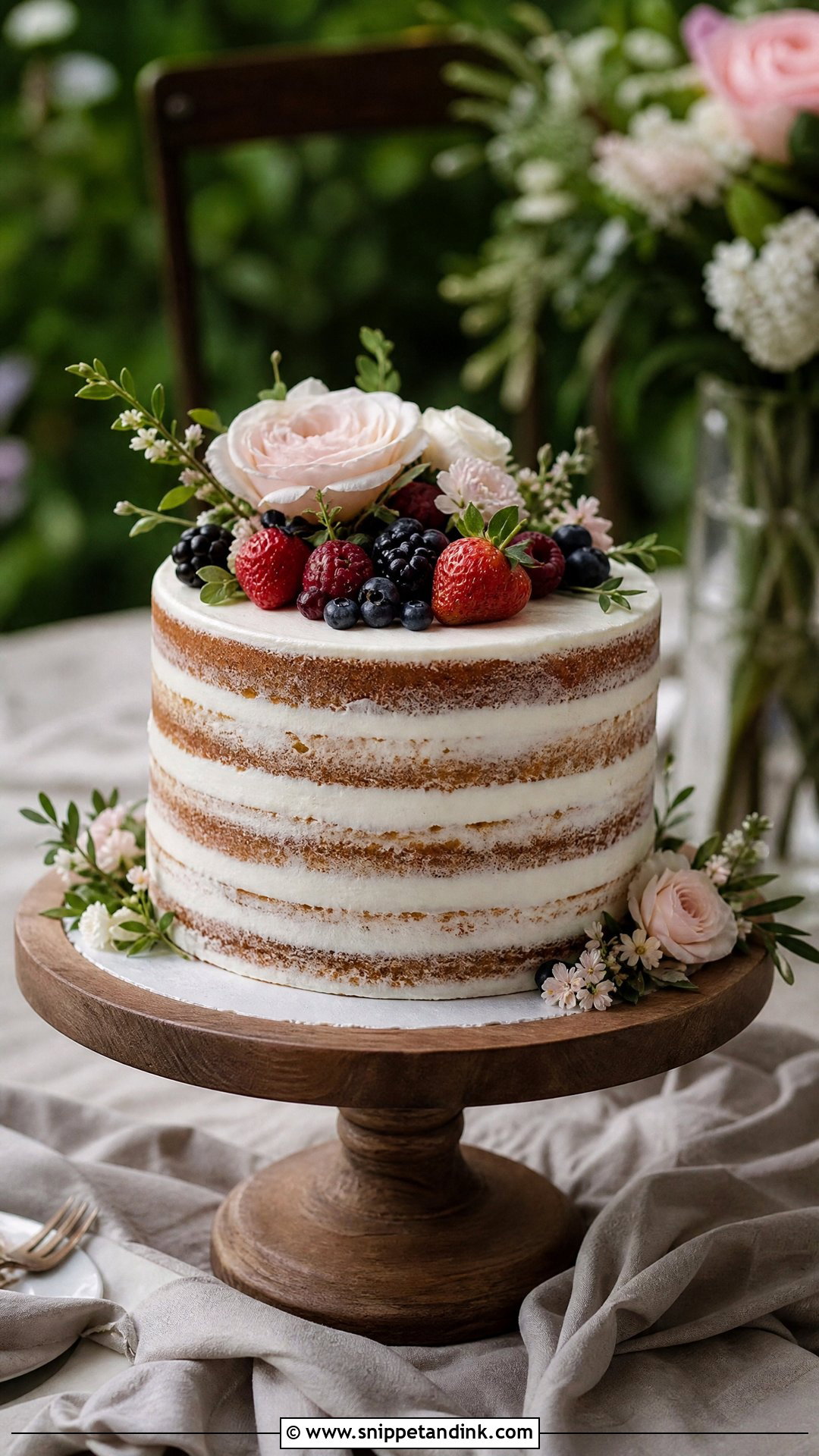 Naked Anniversary Cake - Snippet and Ink - 30 Cute Anniversary Cake Ideas