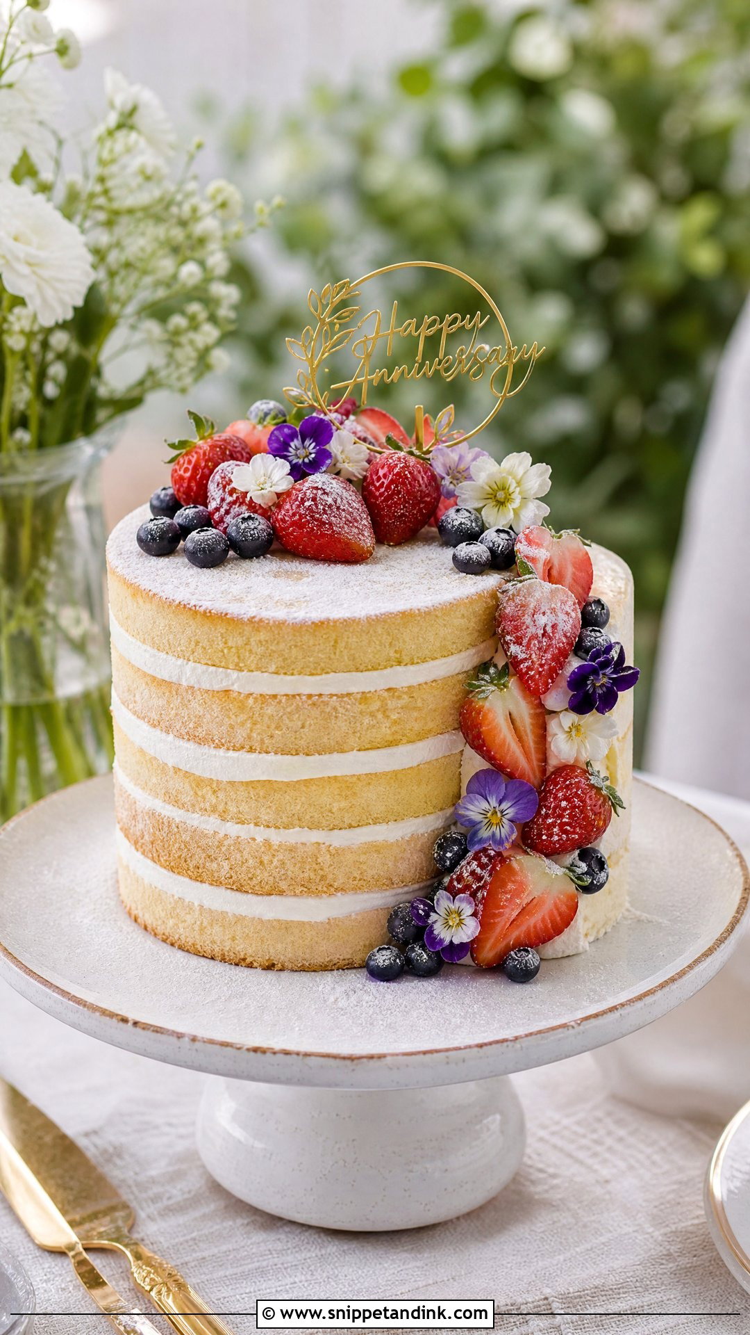 Naked Anniversary Cake - Snippet and Ink - 30 Marriage Anniversary Cake Ideas