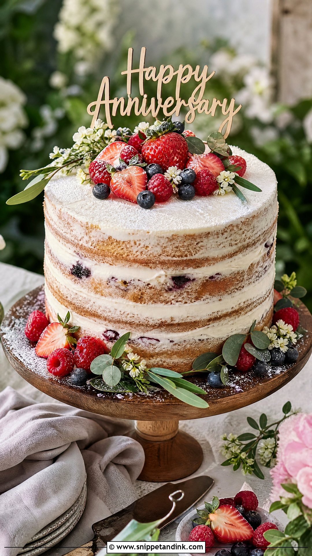 Naked Anniversary Cake - Snippet and Ink - 35 Anniversary Cake Ideas