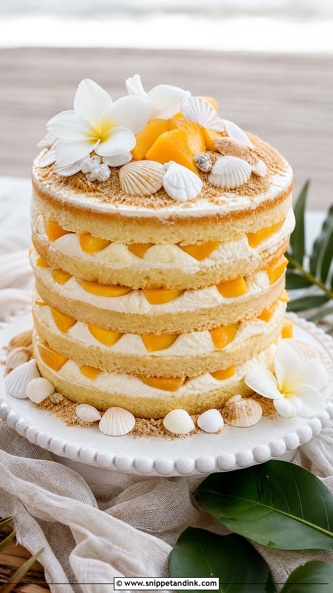 Naked Beach Wedding Cake - Snippet and Ink - 30 Beach Cake Ideas for Wedding