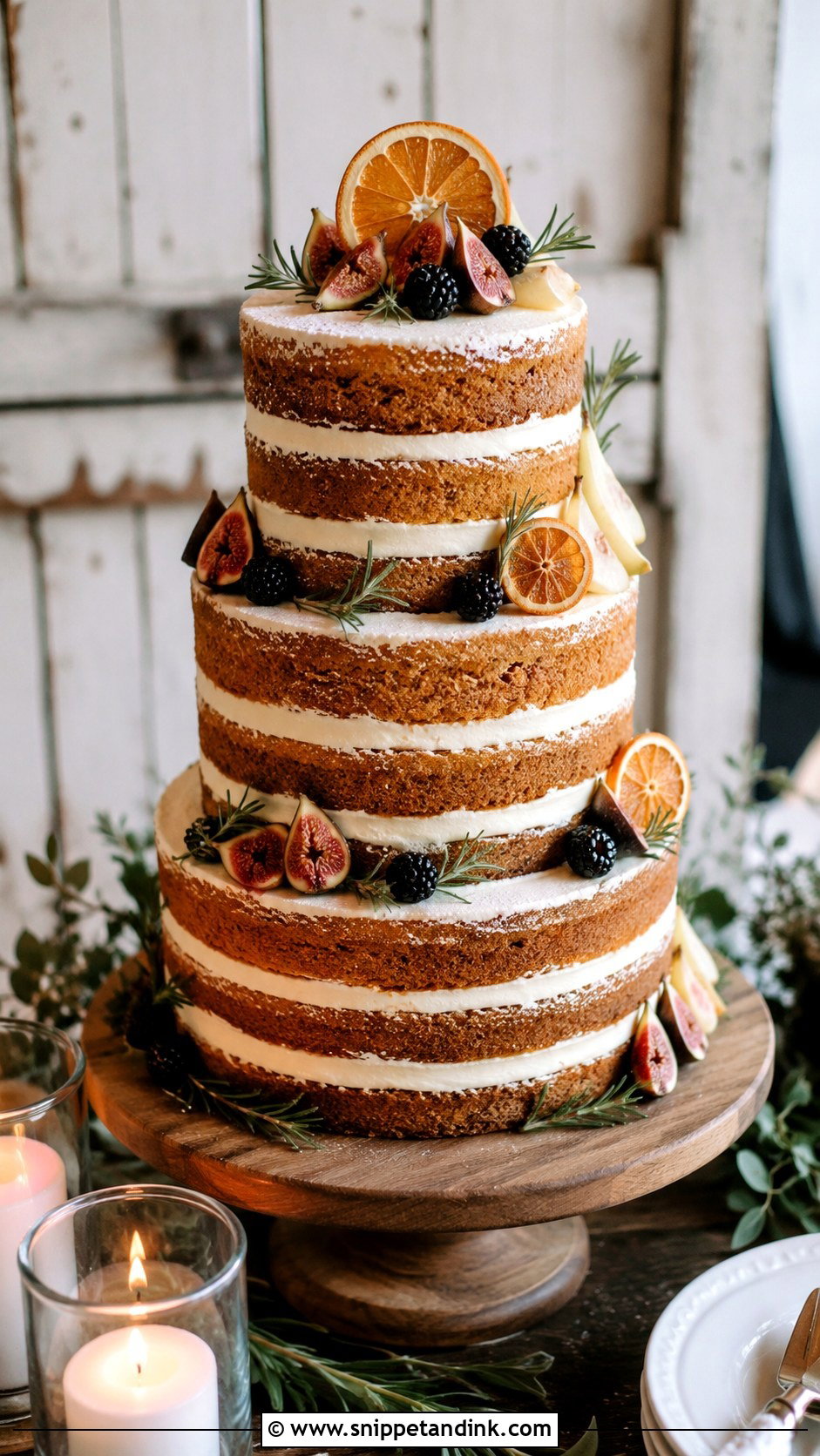 Naked Chai Wedding Cake - Snippet and Ink - 20 Fall Wedding Cake Ideas