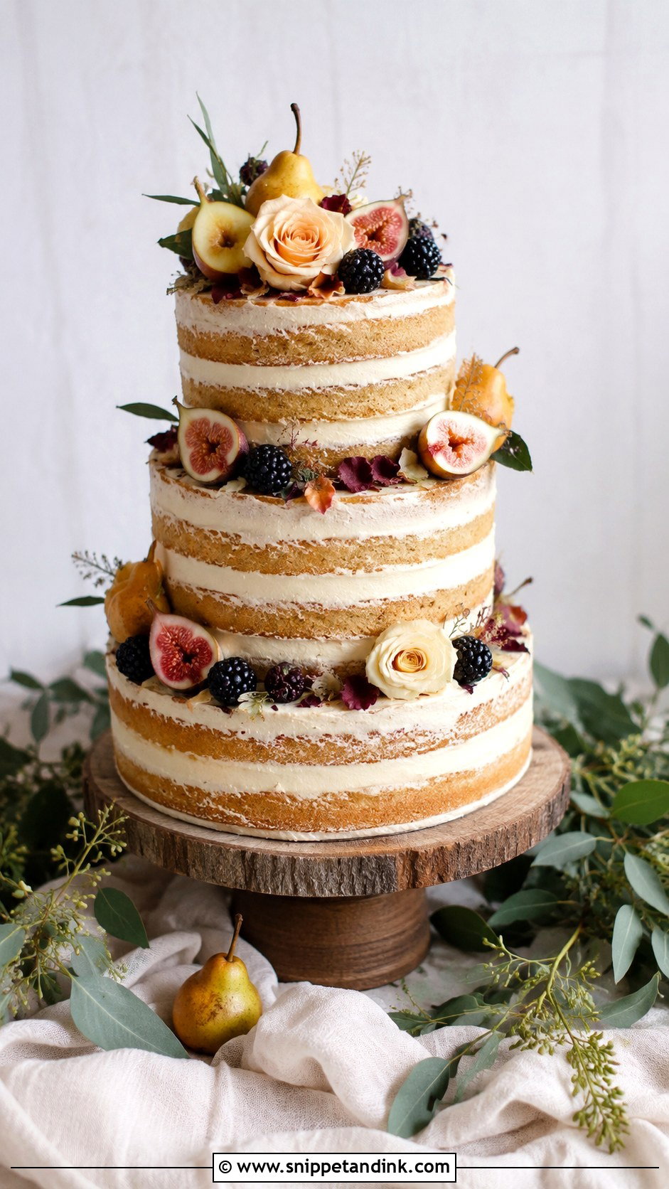 Naked Fall Wedding Cake - Snippet and Ink - 20 Fall Wedding Cakes
