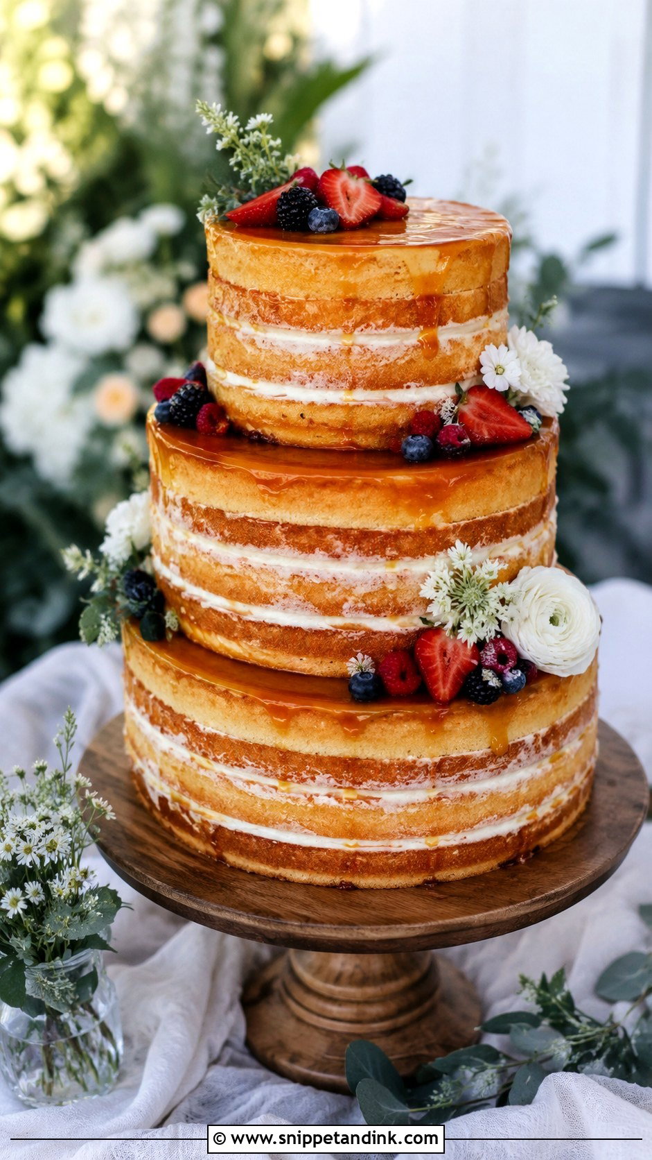 Naked Flan Wedding Cake - Snippet and Ink - 20 Wedding Flan Cake Ideas