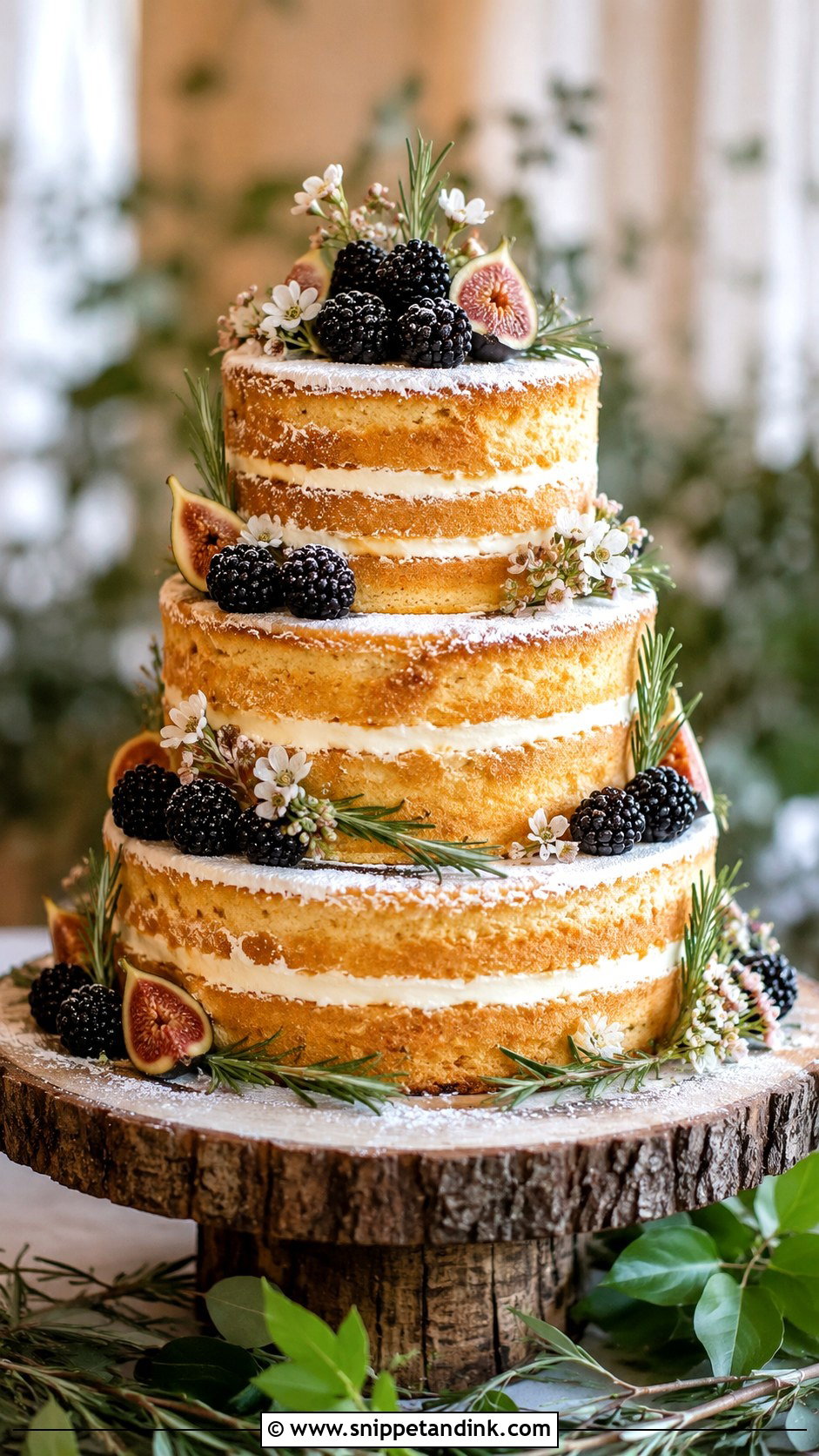 Naked Forest Wedding Cake - Snippet and Ink - 20 Forest Inspired Wedding Cake Ideas