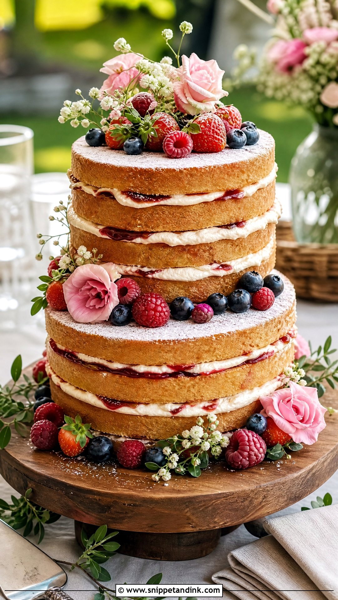 Naked Victoria Sponge Wedding Cake - Snippet and Ink - 30 Victoria Cake Ideas for Wedding