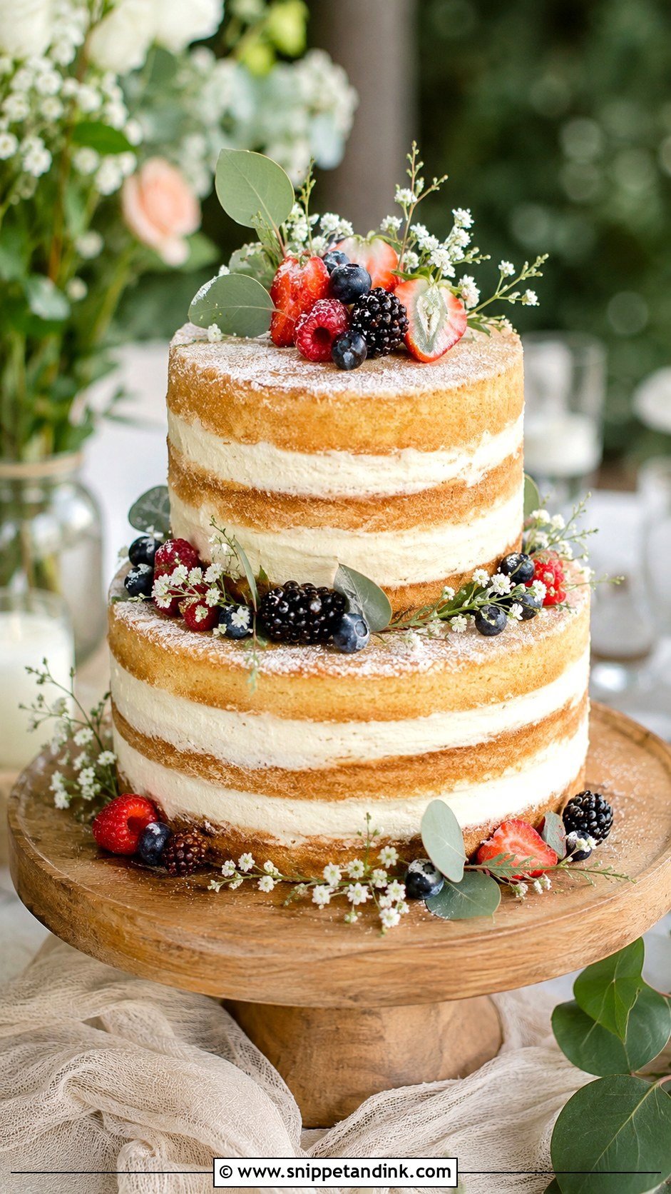 Naked Wedding Cake - Snippet and Ink - 20 Cute Cake Ideas for Wedding
