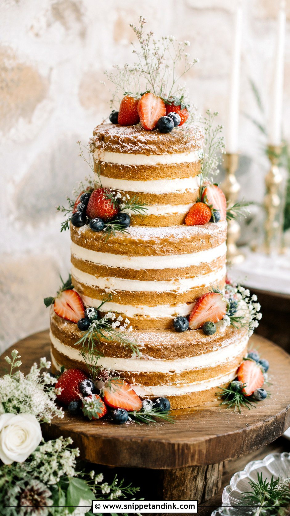 Naked Wedding Cake - Snippet and Ink - 20 Wedding Cake at Home Ideas