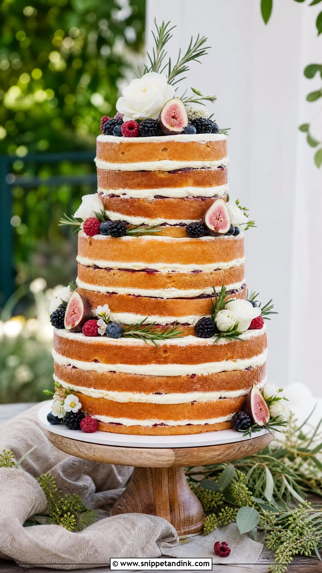 Naked Wedding Cake - Snippet and Ink - 25 Unique Wedding Cakes