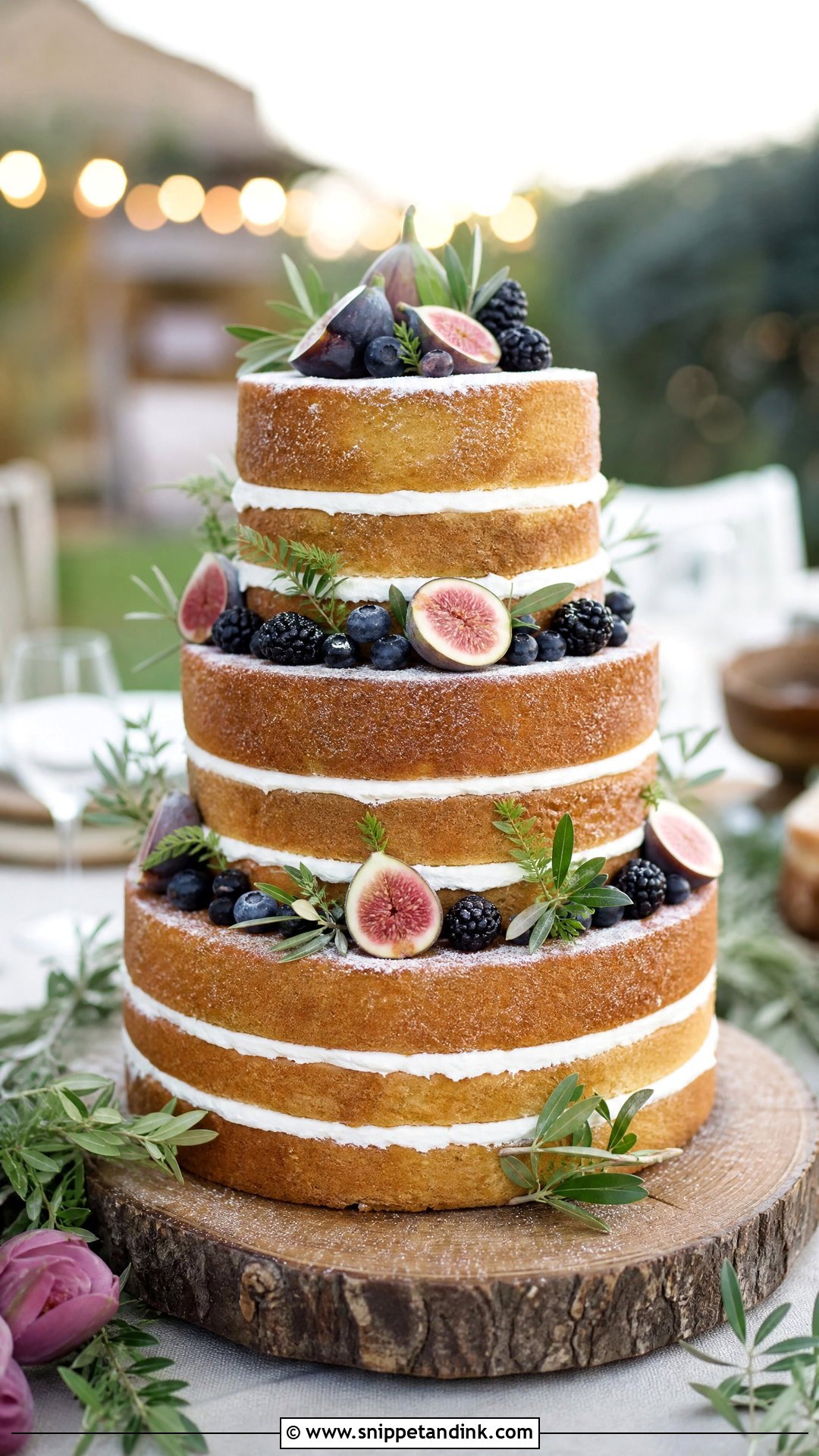 Naked Wedding Cake - Snippet and Ink - 30 Simple Wedding Cake Ideas