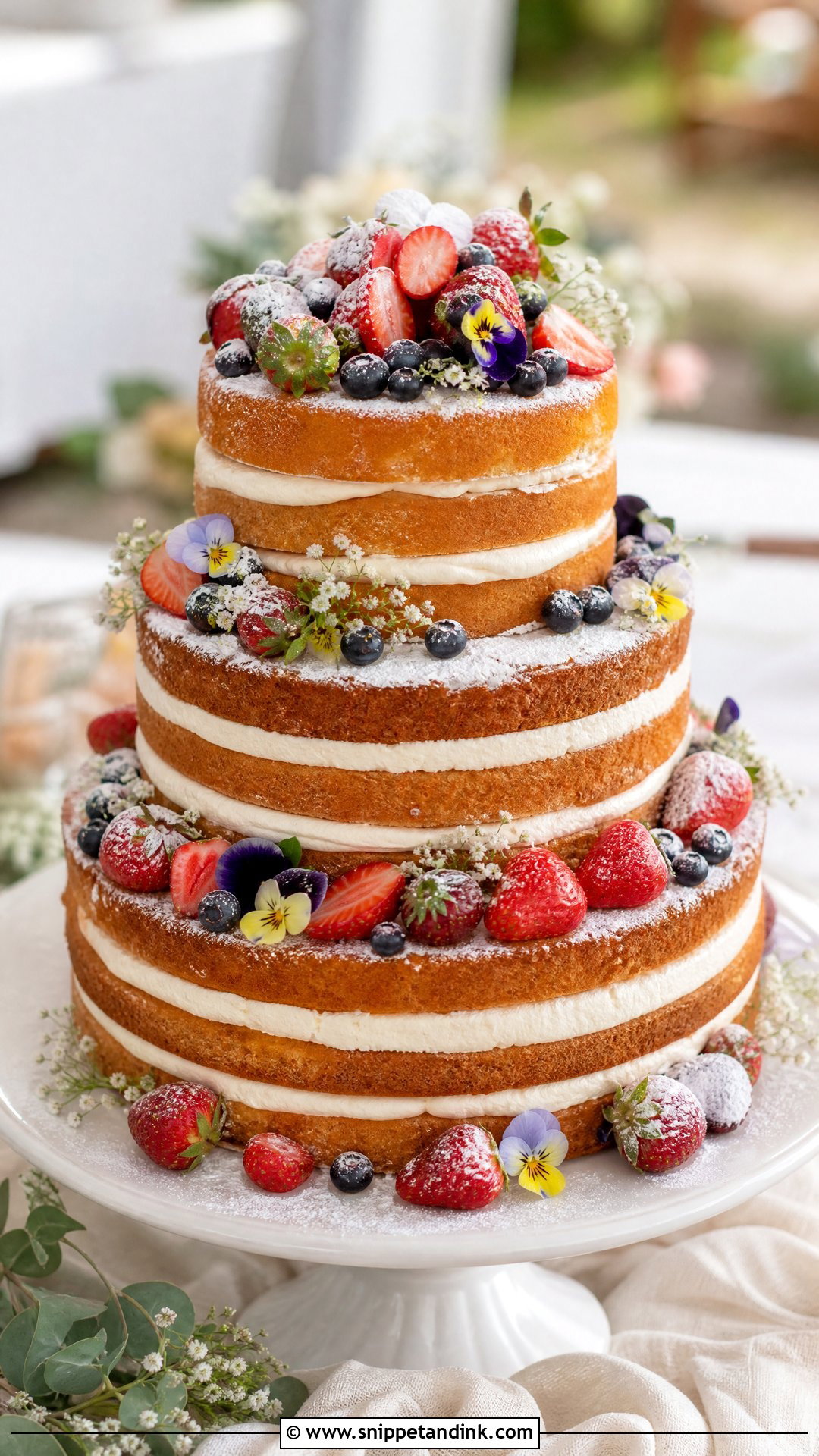 Naked Wedding Cake - Snippet and Ink - 35 Wedding Cake Designs