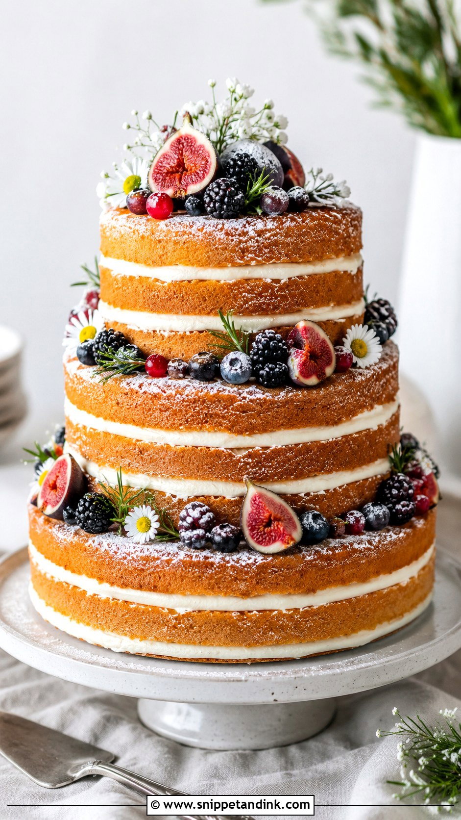 Naked Wedding Cake - Snippet and Ink - 20 Homemade Wedding Cake Ideas