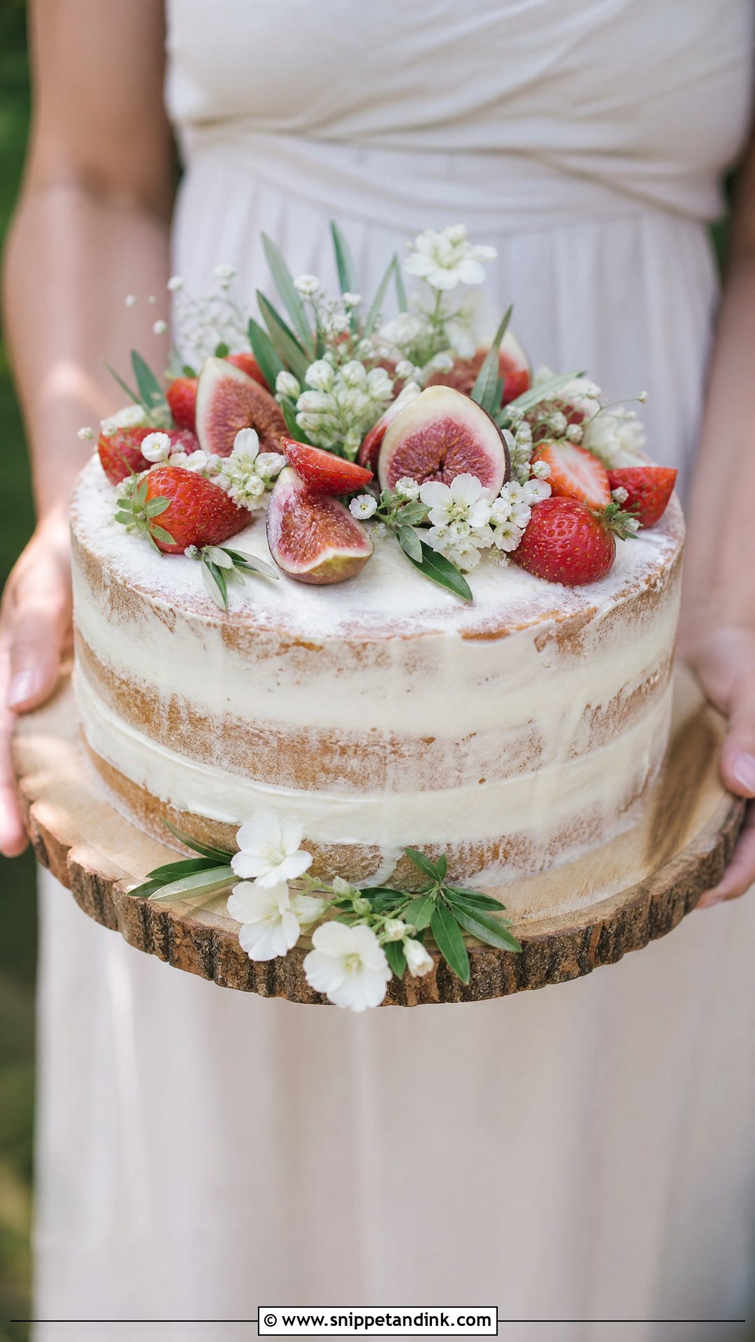 Naked Wedding Cake - Snippet and Ink - 20 Person Holding Cake Ideas for Wedding