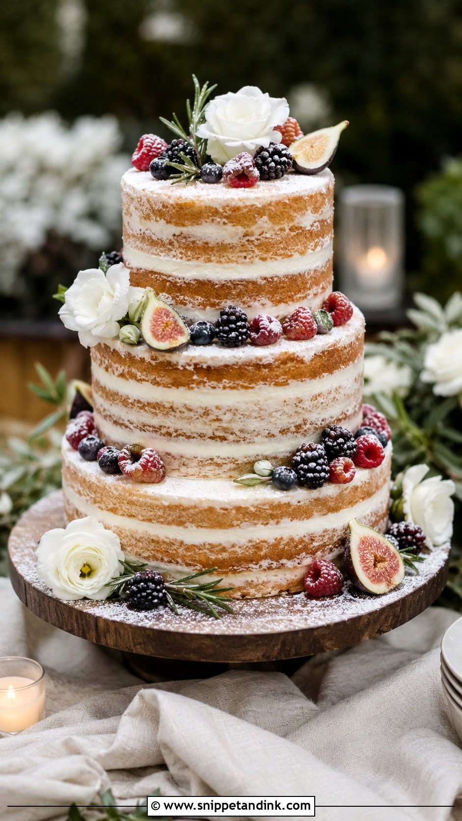 Naked Wedding Cake - Snippet and Ink - 20 Pretty Cakes for Wedding