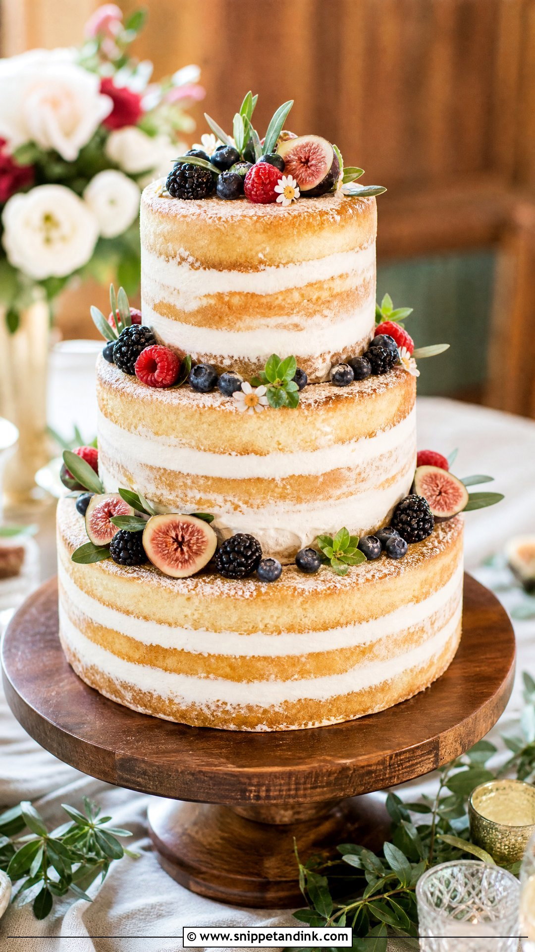 Naked Wedding Cake - Snippet and Ink - 20 Simple Wedding Cake Designs