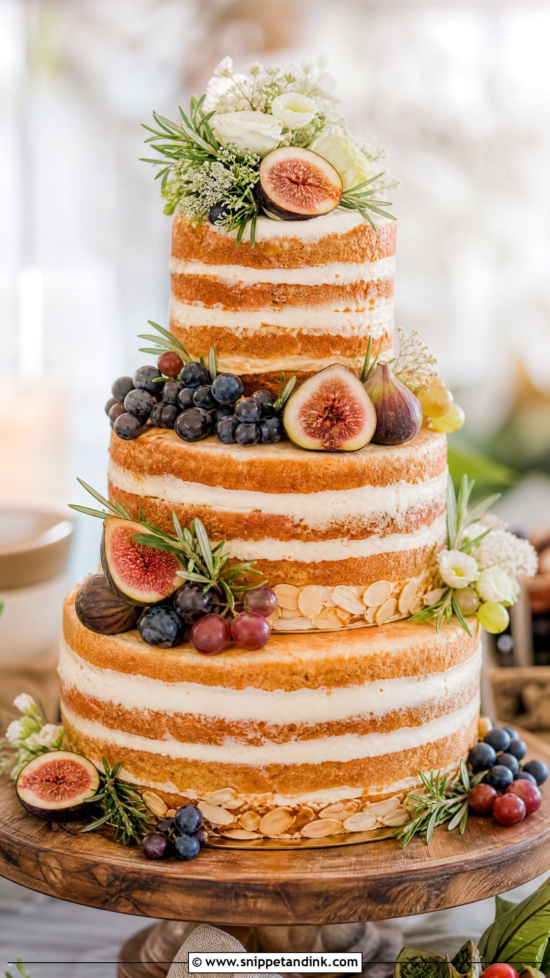 Naked Wedding Cake With Figs - Snippet and Ink - 25 Naked Wedding Cakes