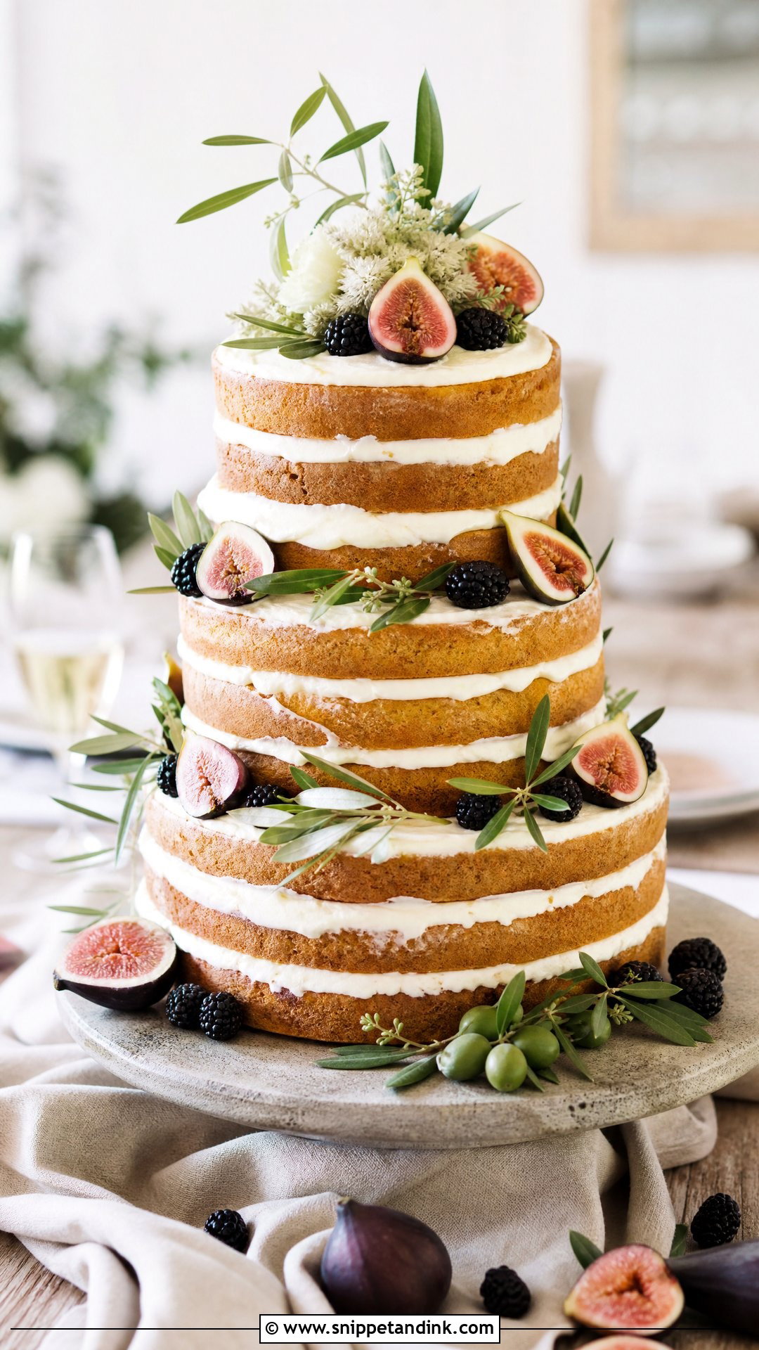 Naked Wedding Cake With Figs - Snippet and Ink - 20 Naked Wedding Cake Ideas