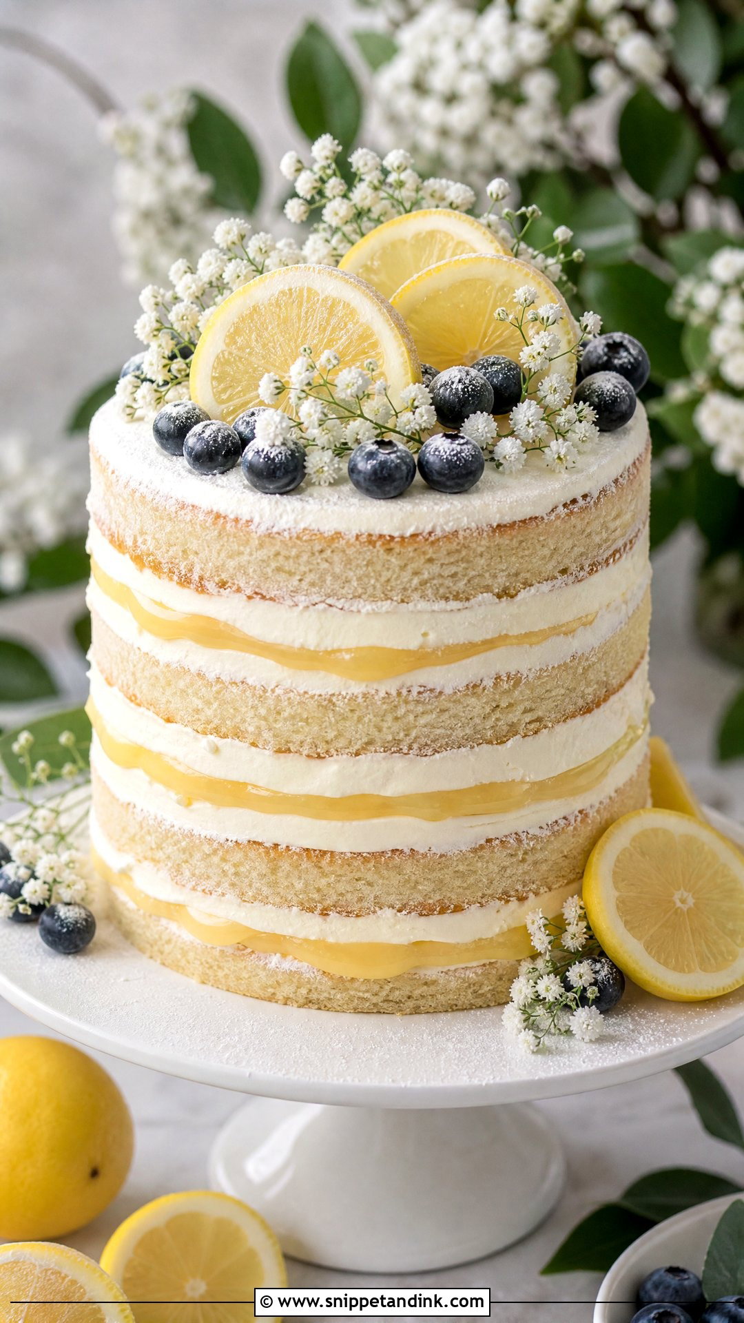 Naked Wedding Cake With Lemon Curd - Snippet and Ink - 20 Naked Wedding Cake Ideas