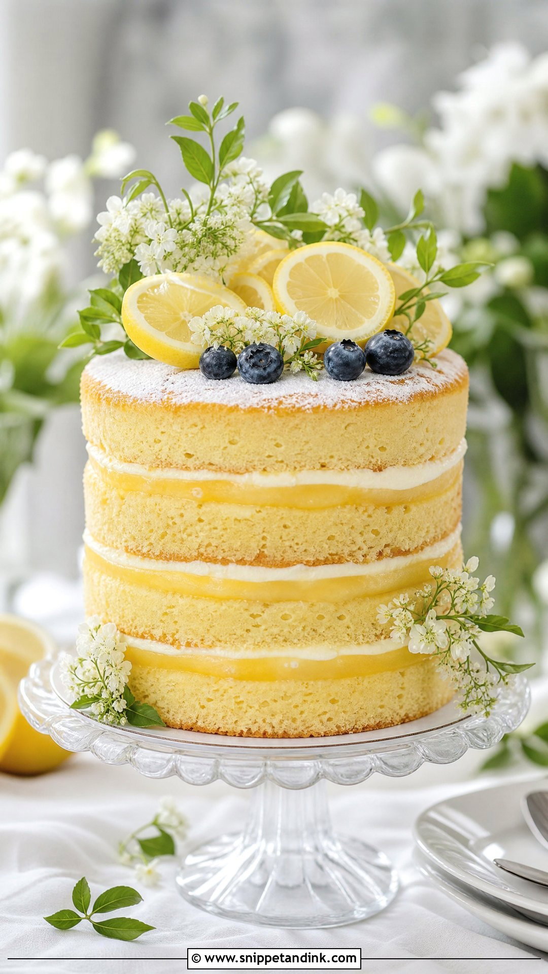 Naked Wedding Cake With Lemon Layers - Snippet and Ink - 25 Naked Wedding Cakes