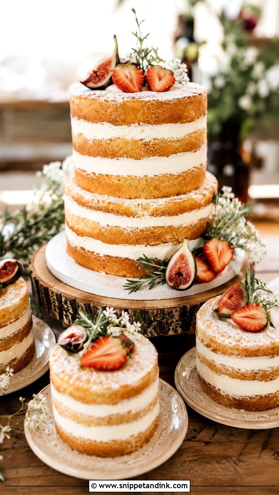 Naked Wedding Cake With Mini Cakes - Snippet and Ink - 25 Wedding Cake with Mini Cakes