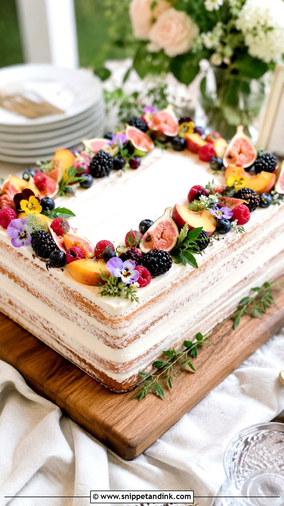 Naked Wedding Sheet Cake - Snippet and Ink - 20 Summer Sheet Cake Designs for Wedding