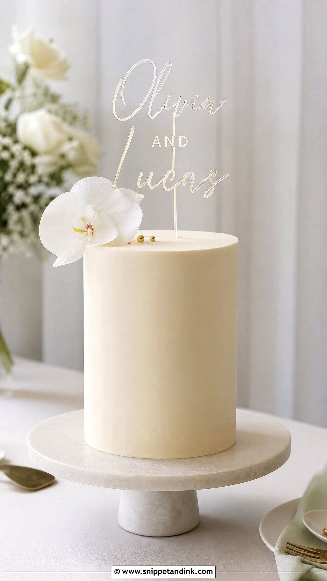 Name on Minimalist Wedding Cake - Snippet and Ink - 20 Name on Cake Ideas for Wedding