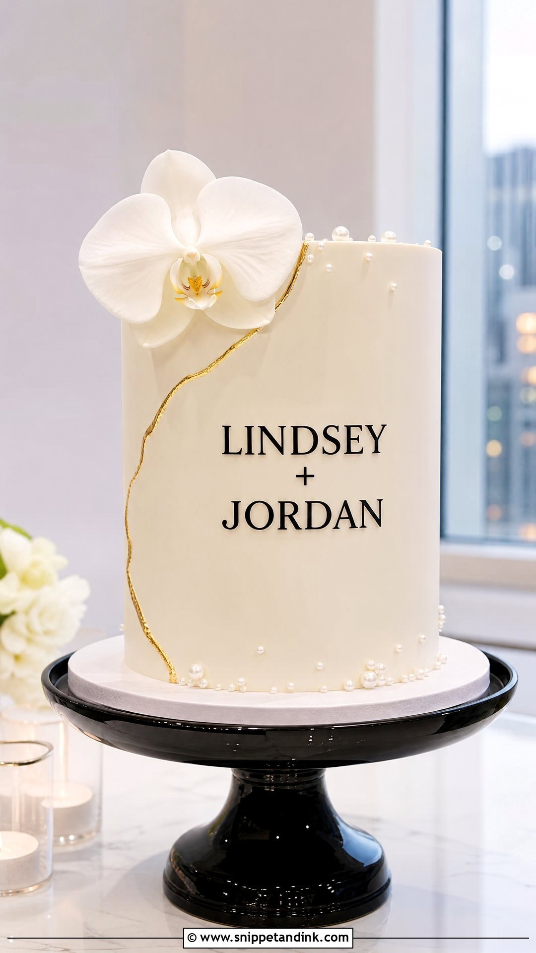 Name on Modern Wedding Cake - Snippet and Ink - 20 Name on Cake Ideas for Wedding