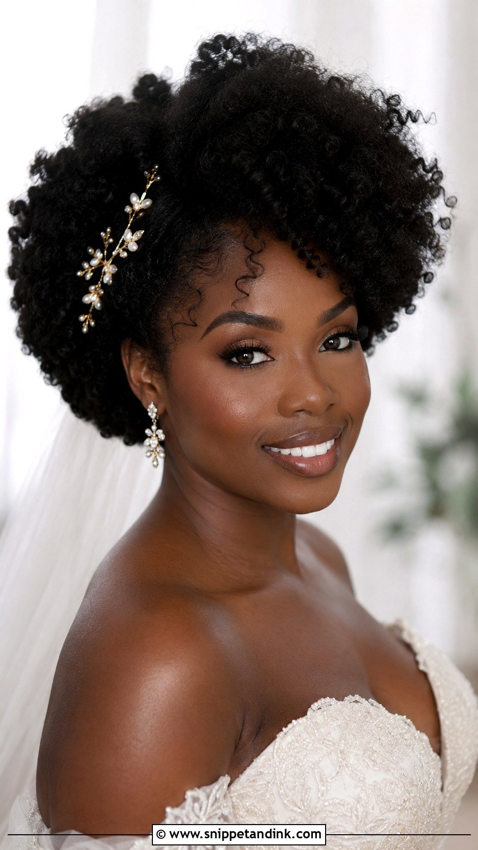Natural Afro Bridal Hairstyle - Snippet and Ink - 25 Bridal Hair Inspo Ideas