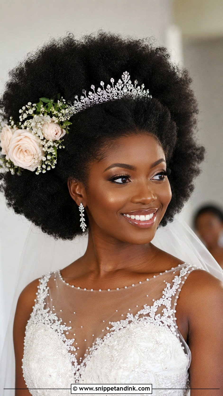 Natural Afro Bridal Look - Snippet and Ink - 25 Bridal Hairstyles Black Women