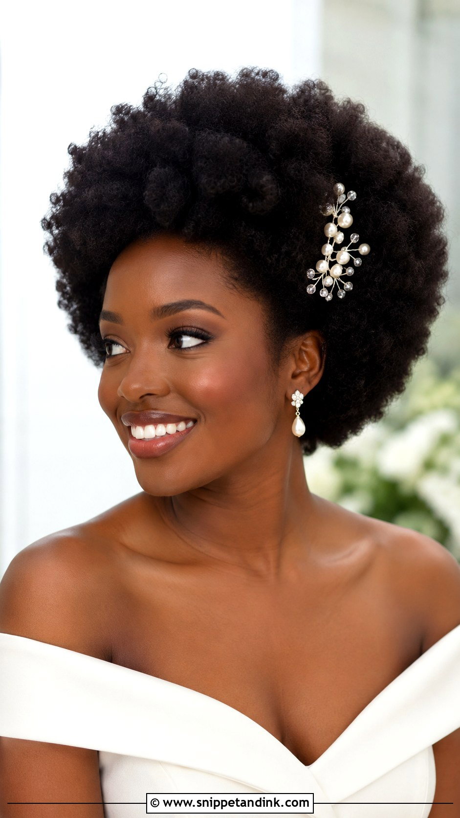Natural Afro Wedding Hair - Snippet and Ink - 15 Natural Hair Wedding Styles African American Black Bride