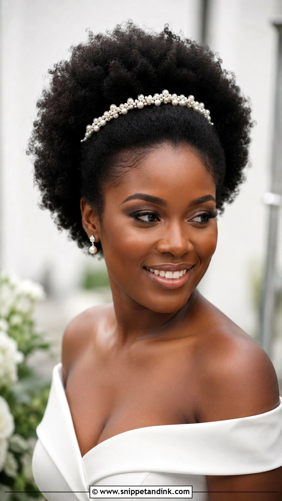 Natural Afro Wedding Hairstyle - Snippet and Ink - 15 Natural Hairstyles for Wedding Bride