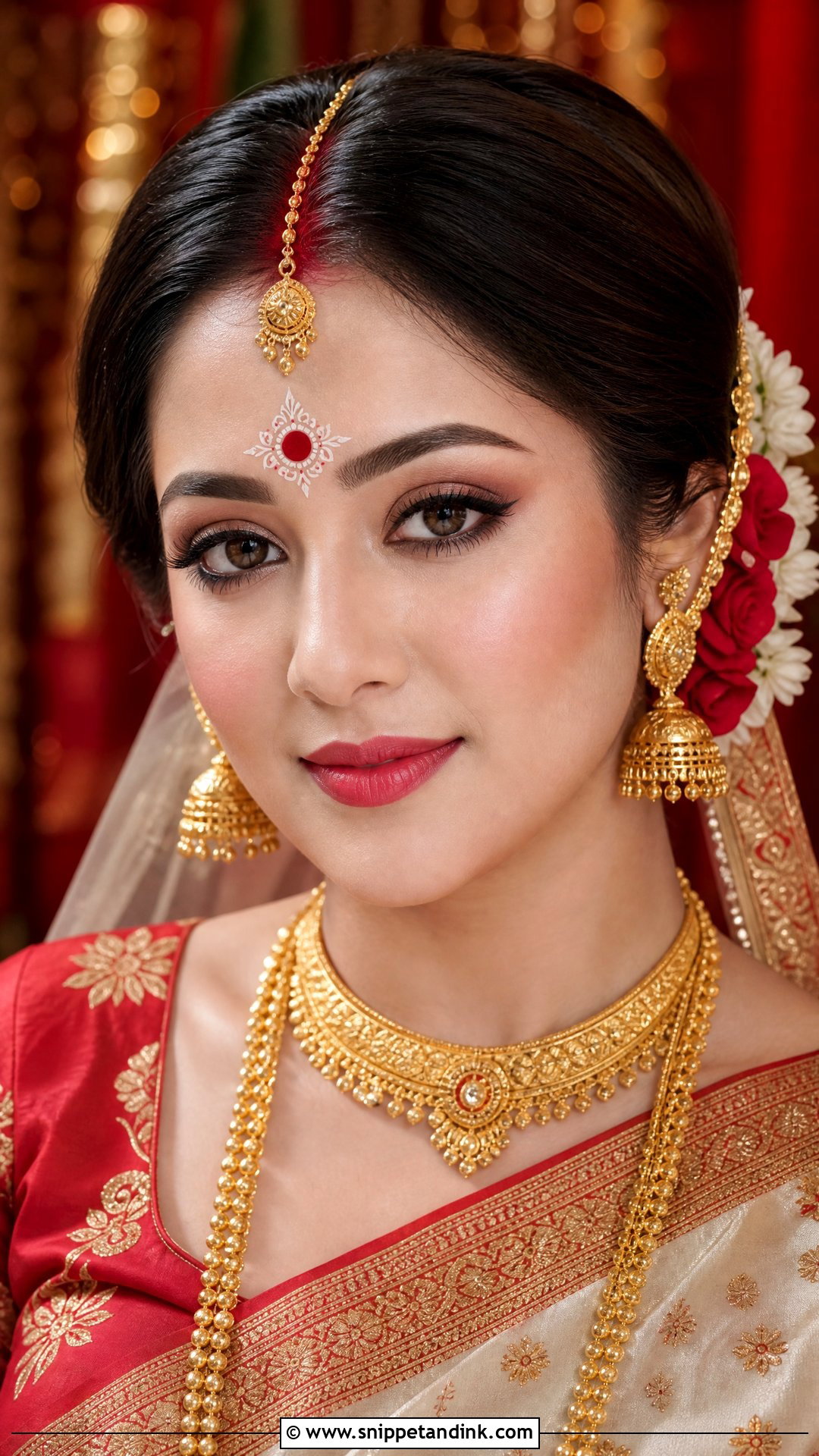 Natural Bengali Bridal Makeup - Snippet and Ink - 20 Natural Desi Bridal Makeup Ideas