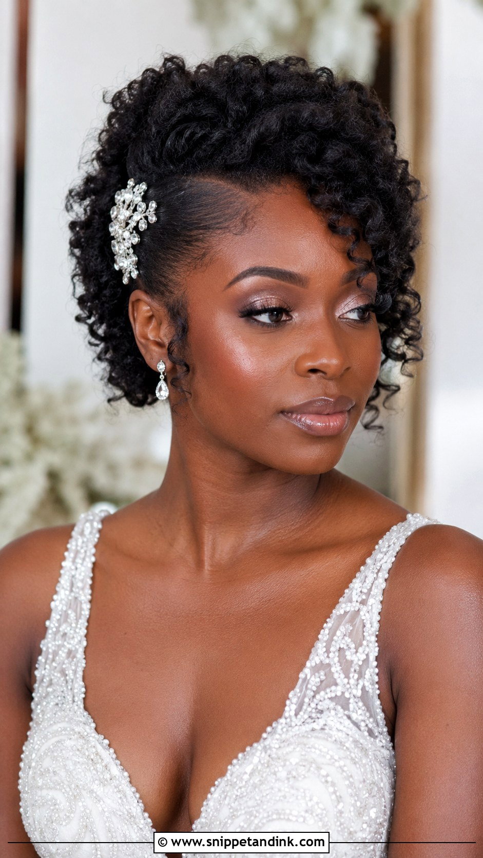 Natural Bridal Bantu Knot Out - Snippet and Ink - 20 Bride Natural Hairstyles