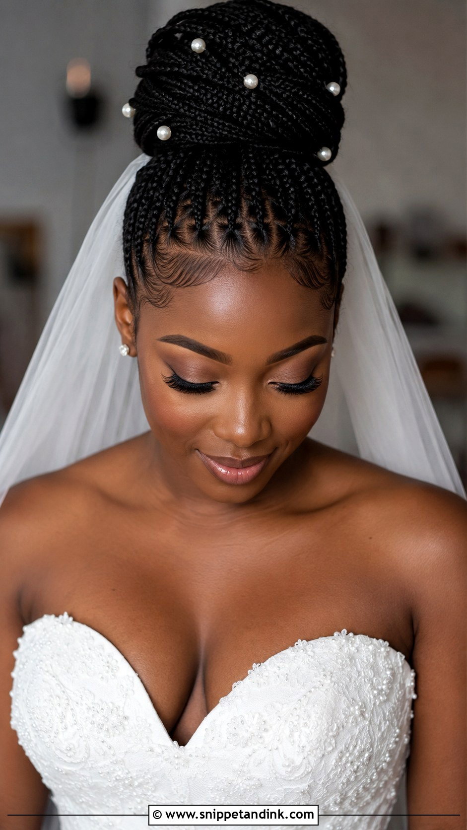 Natural Bridal Box Braids Bun - Snippet and Ink - 20 Bride Natural Hairstyles