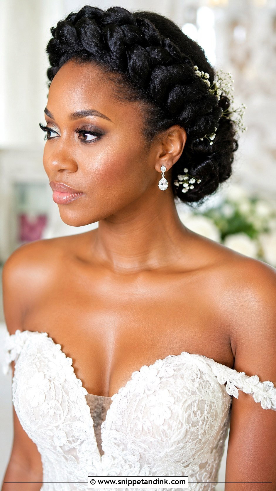 Natural Bridal Braid Crown - Snippet and Ink - 20 Bride Natural Hairstyles