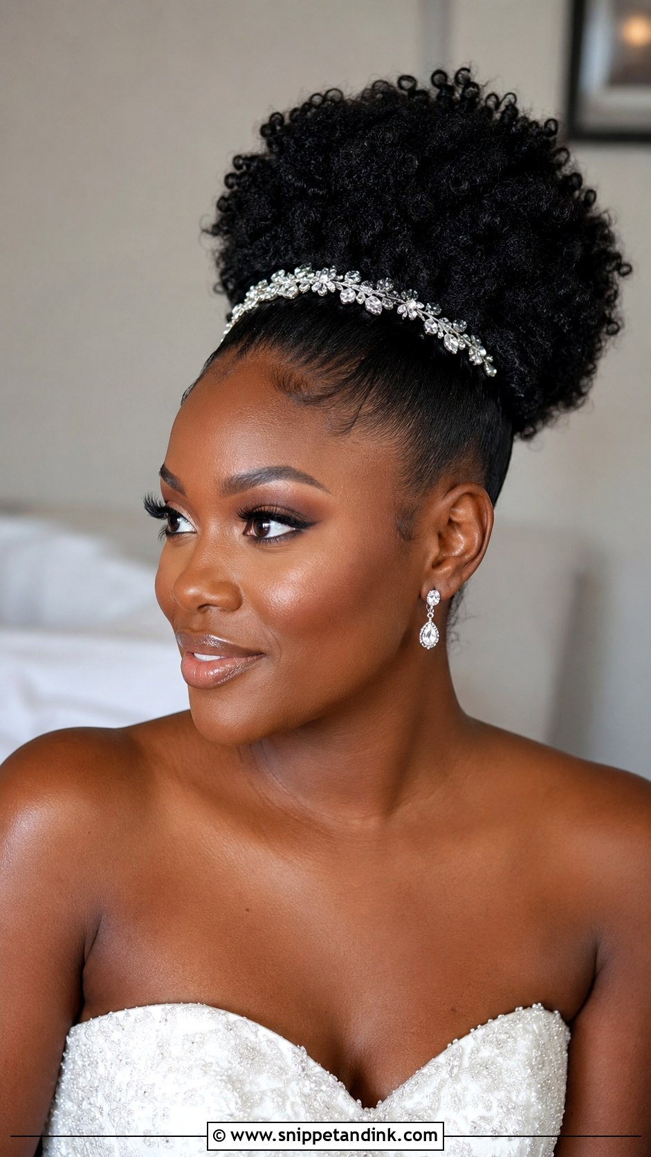 Natural Bridal High Puff - Snippet and Ink - 20 Bride Natural Hairstyles