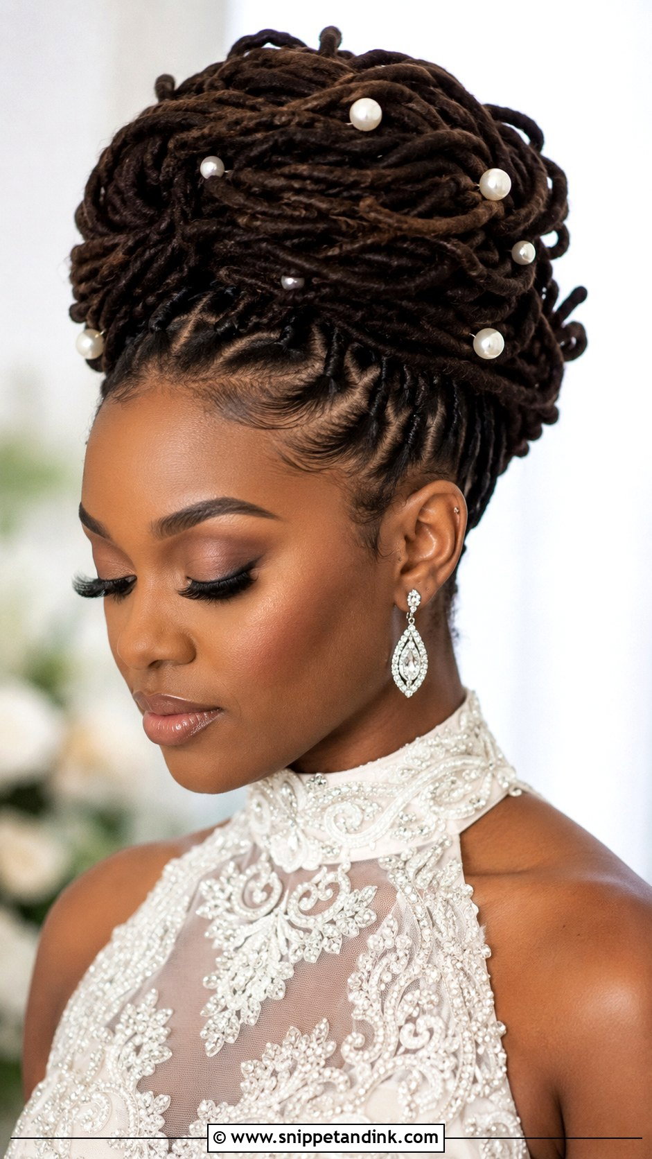 Natural Bridal Loc Updo - Snippet and Ink - 20 Bride Natural Hairstyles