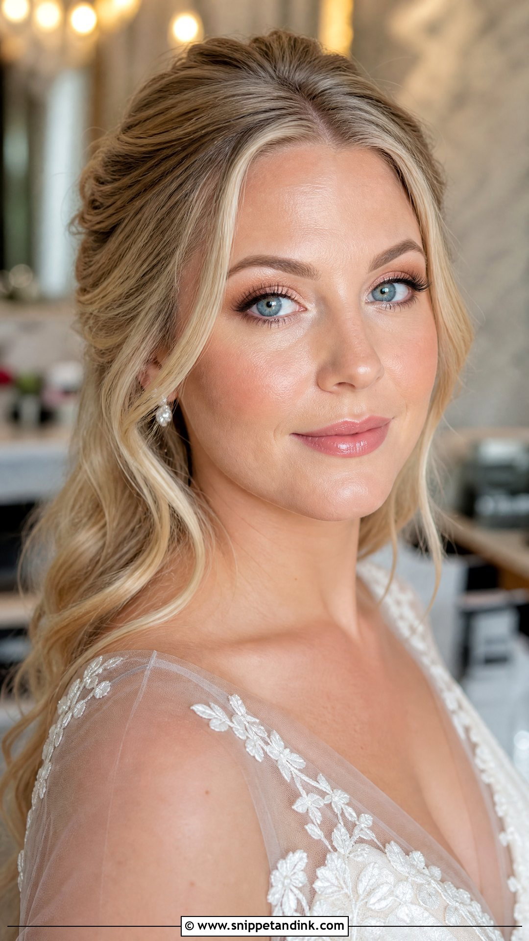 Natural Bridal Makeup For Blue Eyes - Snippet and Ink - 25 Natural Glowy Wedding Makeup Ideas
