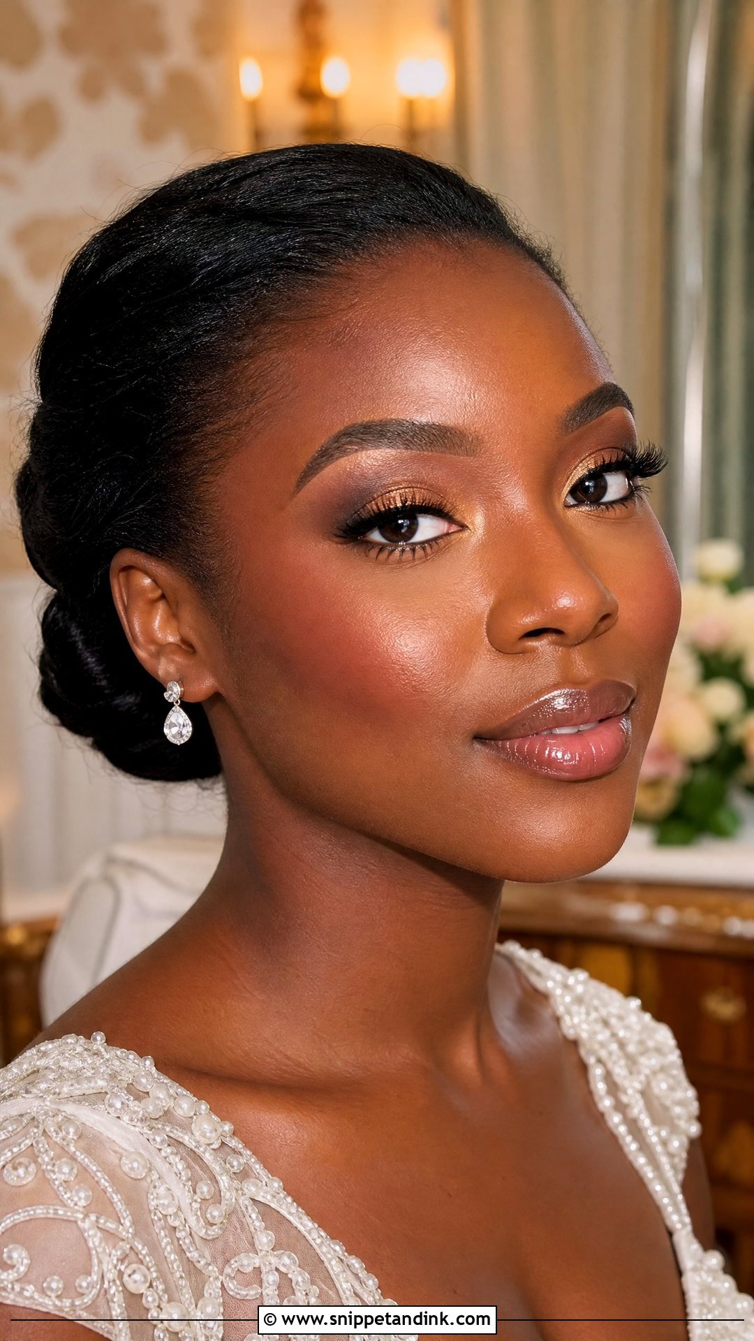 Natural Bridal Makeup For Deep Skin - Snippet and Ink - 20 Soft Natural Bridal Makeup Ideas