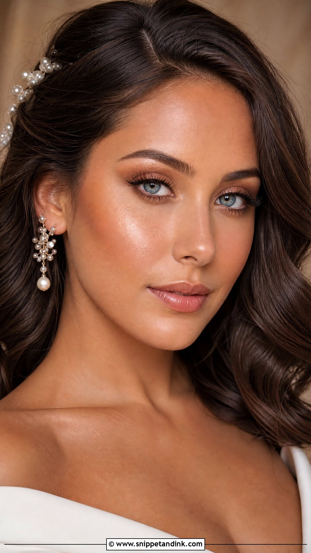 Natural Bridal Makeup With Bronze Eyes For Blue Eyes - Snippet and Ink - 25 Natural Bridal Makeup for Blue Eyes